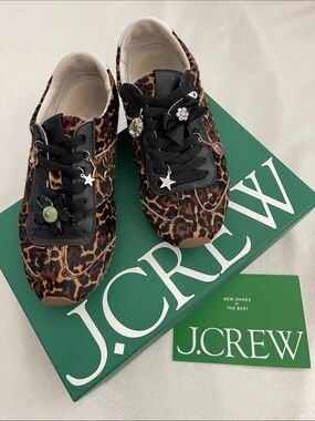 JCrew Calf Hair Leopard Sneakers🐆